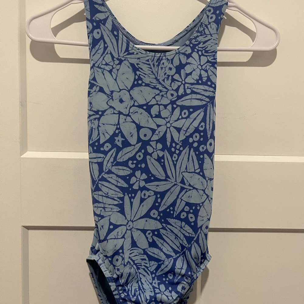 GK Kids Blue and White Floral Leotard